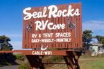 Seal Rocks RV Cove BIG Brown Sign